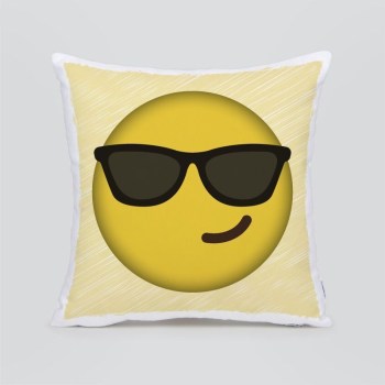 Cojín personalizado con Emoji de carita con gafas